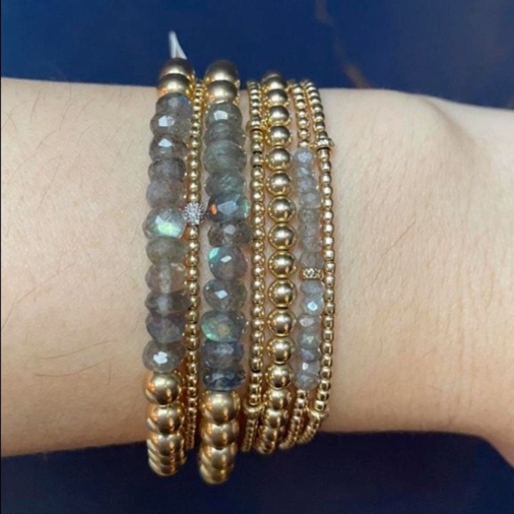 5MM YELLOW GOLD FILLED BRACELET WITH LABRADORITE - KAREN LAZAR DESIGN - NWT s7